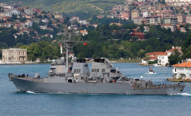 us navy guided missile destroyer uss porter sets sail in the bosphorus on its way to the black sea in istanbul turkey june 6 2016 photo reuters murad sezer
