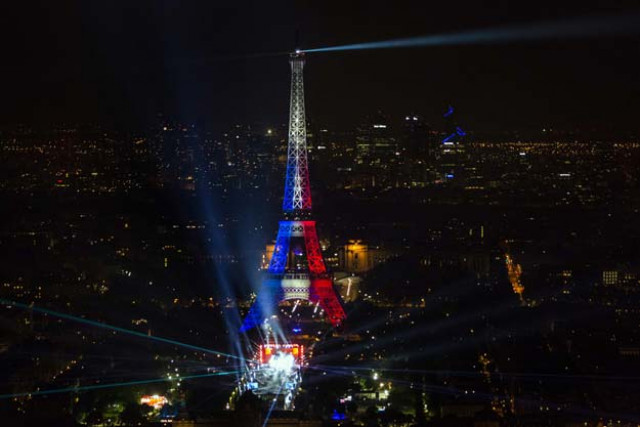 a concert for the opening of the euro 2016 takes place in fan zone tour eiffel in paris on june 9 2016 photo afp