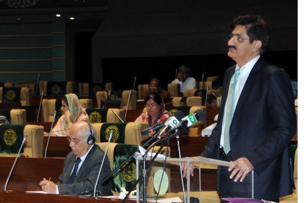 sindh finance minister syed murad ali shah presenting budget in sindh assembly photo nni