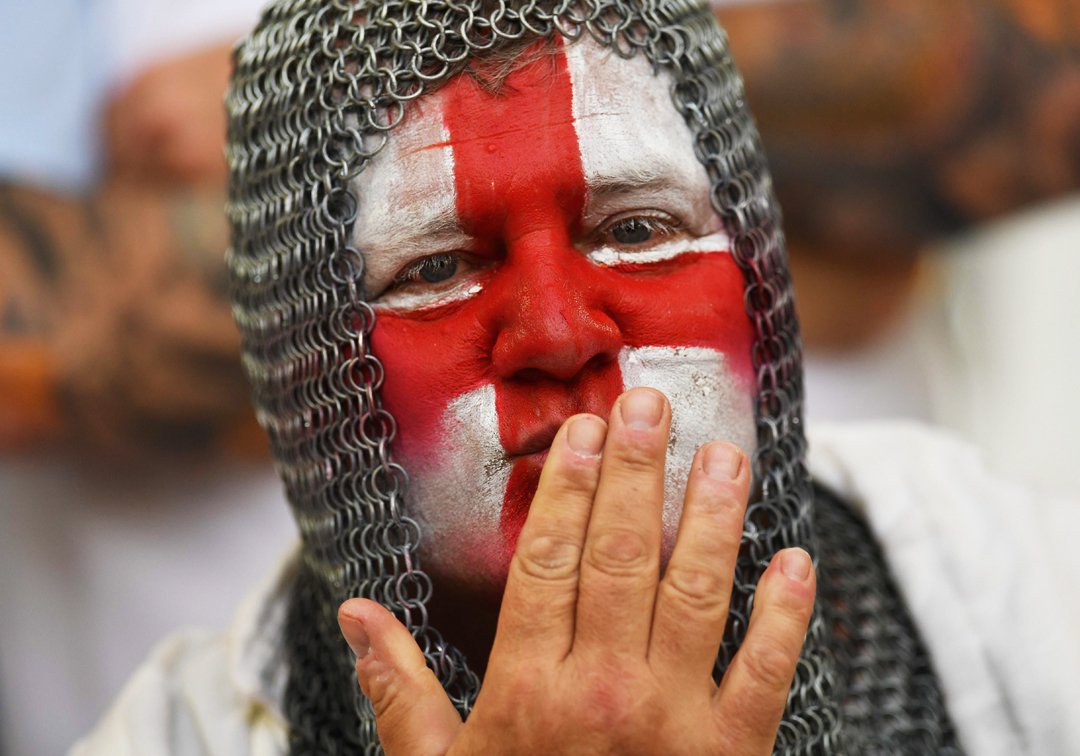 an english supporter is pictured ahead of the euro 2016 group b football match between england and russia at the stade velodrome in marseille on june 11 2016 afp photo