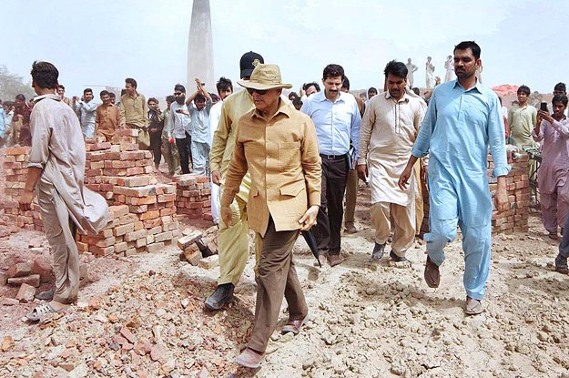 chief minister shahbaz sharif during his surprise visit to a local kiln on the eve of world day against child labour photo app