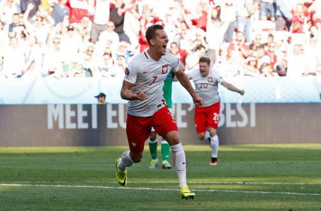 football soccer   poland v northern ireland   euro 2016   group c   stade de nice nice france   12 6 16 poland 039 s arkadiusz milik celebrates after scoring their first goal photo reuters