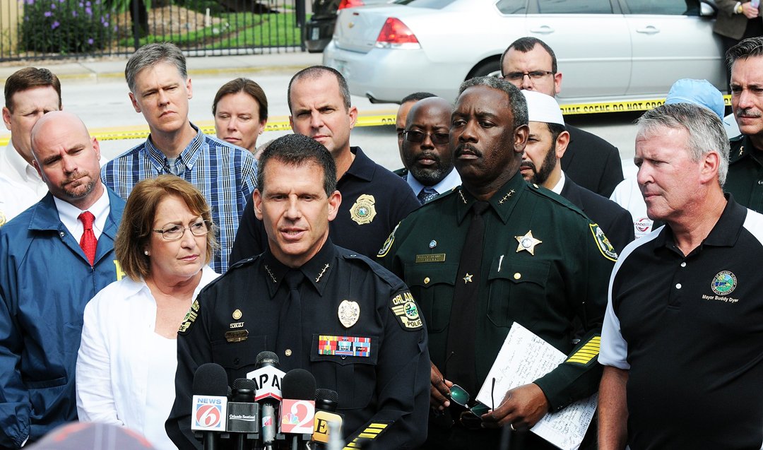 orlando police chief john mina c law enforcement and local community leaders speak during a press conference june 12 2016 in orlando florida 50 people are reported dead and 53 were injured at a mass shooting at the pulse nightclub in what is now the worst mass shooting in us history the suspected shooter omar mateen was shot and killed by police photo reuters