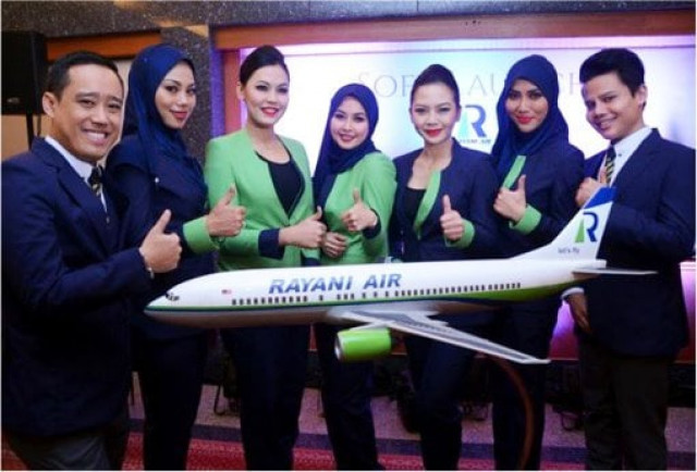 rayani air crew and staffs with plane model rayani air crew and staffs with plane model