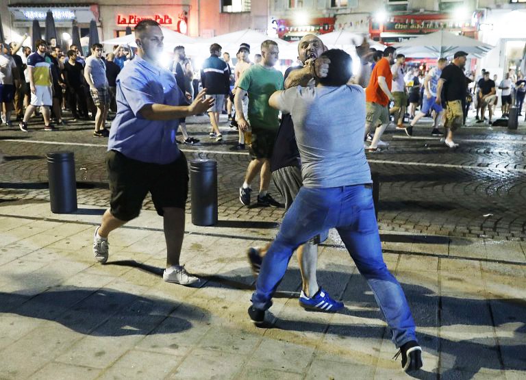 local youths and supporters clash ahead of england 039 s euro 2016 match against russia in marseille france june 10 2016 photo reuters