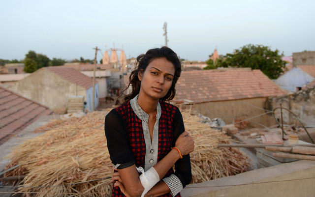 in this photograph taken on june 12 2016 indian business student zarna joshi poses in the village of charadava some 170km from ahmedabad photo afp