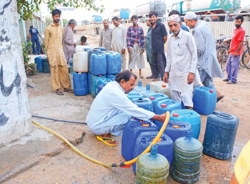the citizens of karachi have to rely on water tankers and other alternative sources of water as kwsb s pipelines are running dry lack of water in the hub dam means the kwsb has no water to provide to citizens photo file
