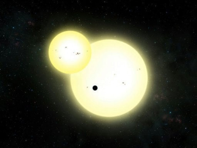 an impression by artist lynette cook obtained june 13 2016 from san diego state university in california shows the simultaneous stellar eclipse and planetary transit events on kepler 1647 b a double eclipse event is known as a syzygy photo afp an impression by artist lynette cook obtained june 13 2016 from san diego state university in california shows the simultaneous stellar eclipse and planetary transit events on kepler 1647 b a double eclipse event is known as a syzygy photo afp
