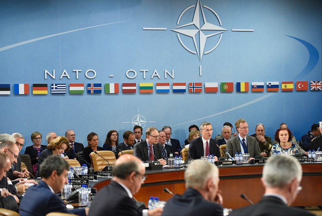 nato secretary general jens stoltenberg talks during a nato defence council meeting at the nato headquarters in brussels on june 15 2016 stoltenberg demanded that russia withdraw its forces and military hardware from ukraine and halt its support for pro moscow separatists battling kiev afp photo