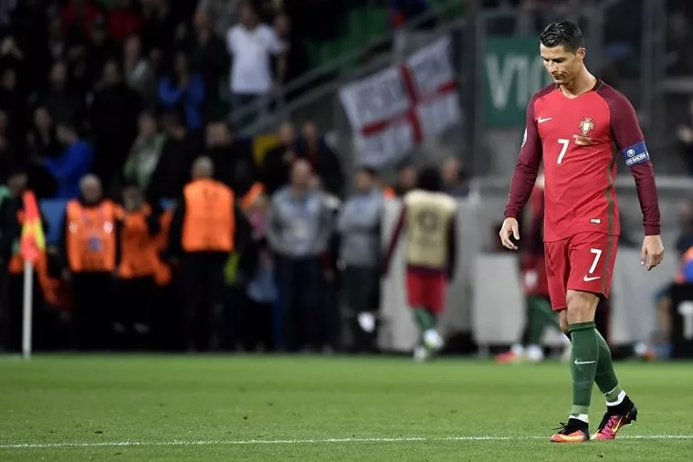portugal 039 s forward cristiano ronaldo walks on the pitch during the euro 2016 group f football match between portugal and iceland at the geoffroy guichard stadium in saint etienne on june 14 2016 photo afp portugal 039 s forward cristiano ronaldo walks on the pitch during the euro 2016 group f football match between portugal and iceland at the geoffroy guichard stadium in saint etienne on june 14 2016 photo afp