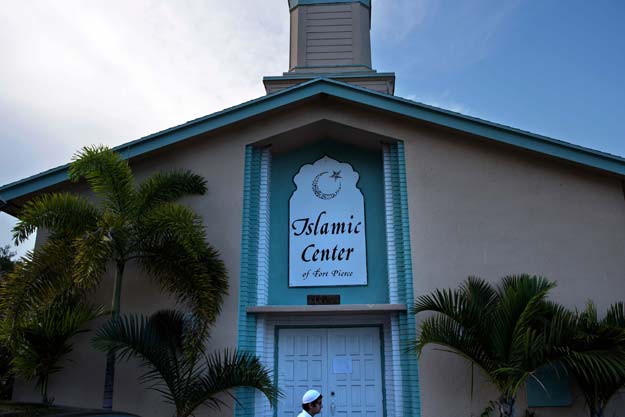 a man arrives for prayers at the islamic center of fort pierce where pulse nightclub shooter omar mateen had worshiped june 14 2016 in fort pierce florida photo afp