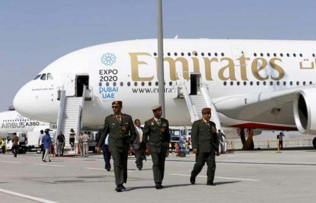 uae officers walk in front of emirates airbus a380 plane at the dubai airshow in this file photo taken november 8 2015 photo reuters uae officers walk in front of emirates airbus a380 plane at the dubai airshow in this file photo taken november 8 2015 photo reuters