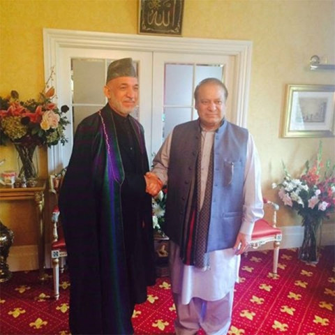 hamid karzai visits pm nawaz in london to inquire about his health photo facebook hamid karzai visits pm nawaz in london to inquire about his health photo facebook