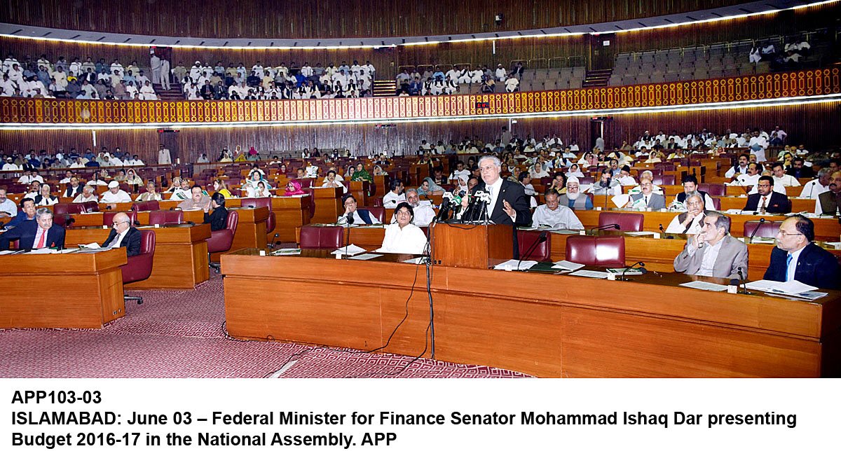 finance minister ishaq dar present the 2016 17 budget in the national assembly photo app