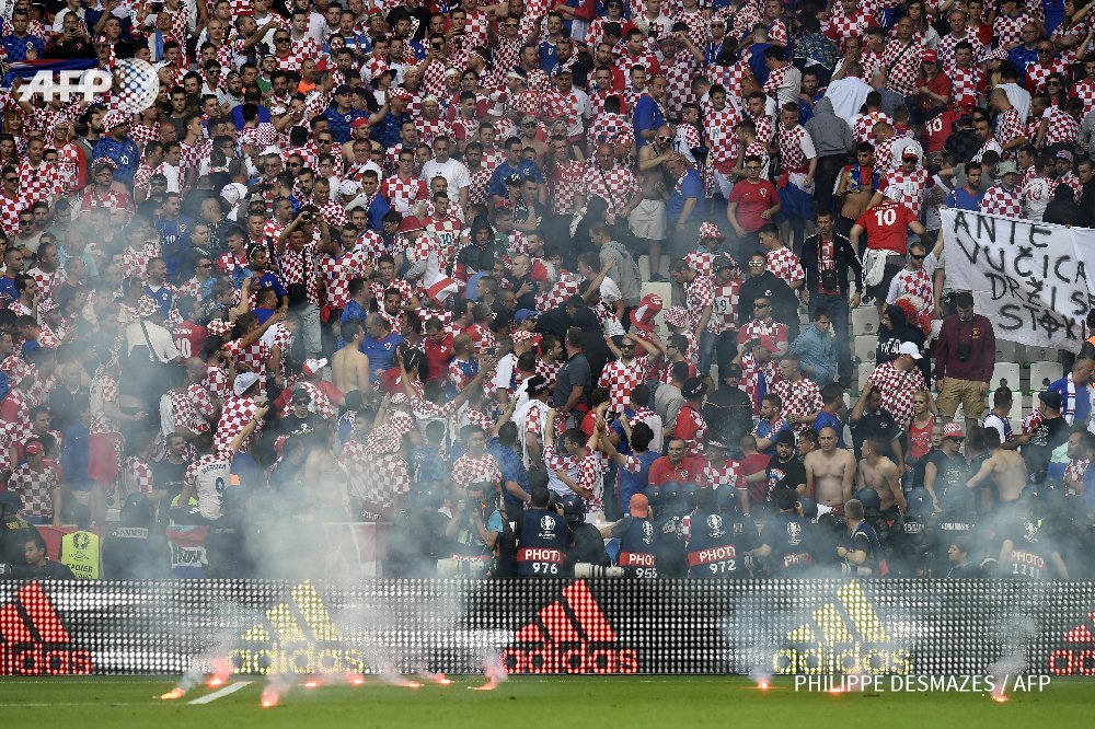 the flares were the latest stadium trouble at euro 2016 photo afp