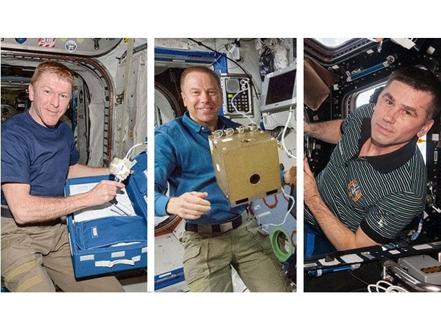 the three man crew left the station about three hours earlier photo twitter nasa the three man crew left the station about three hours earlier photo twitter nasa