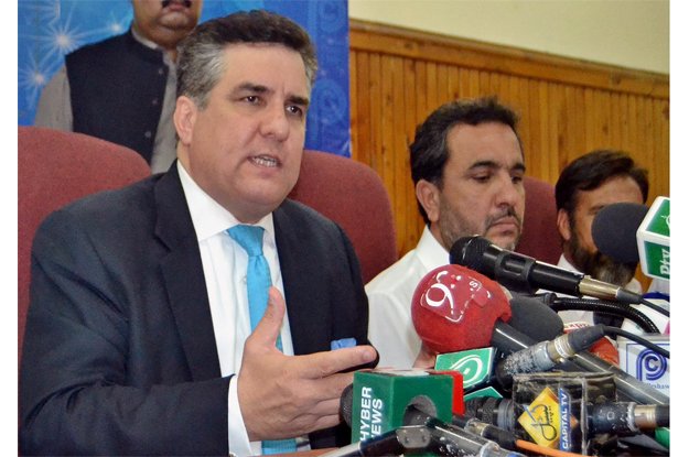 pakistan muslim league nawaz leader daniyal aziz addressing a press conference photo inp