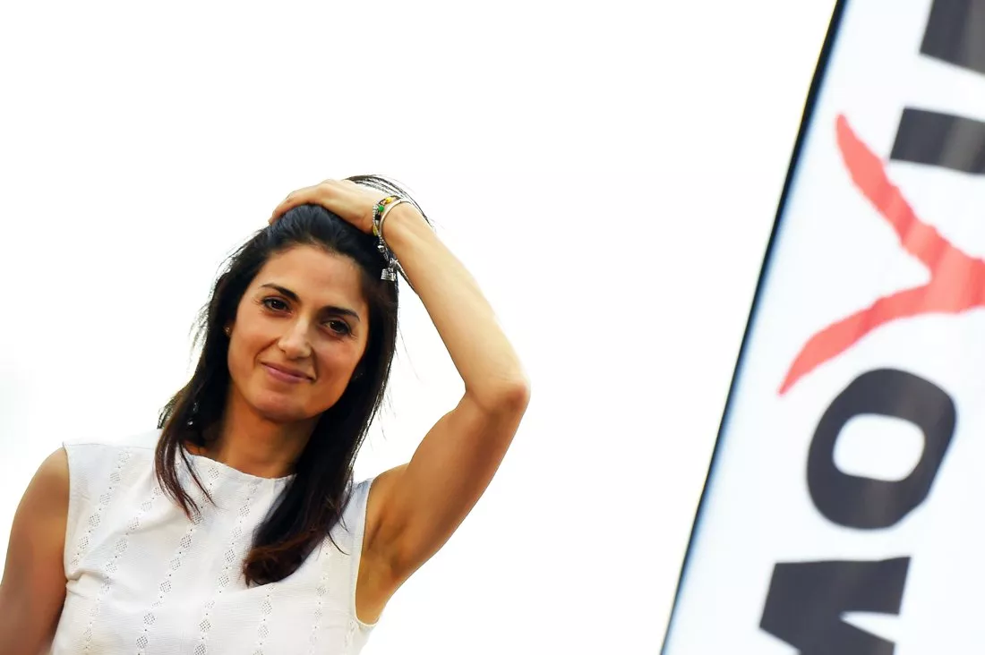 virginia raggi five star movement m5s candidate for the mayoral elections in rome gestures during her last campaign meeting on june 17 2016 at ostia lido rome 039 s seashore before the second round of the election photo afp virginia raggi five star movement m5s candidate for the mayoral elections in rome gestures during her last campaign meeting on june 17 2016 at ostia lido rome 039 s seashore before the second round of the election photo afp