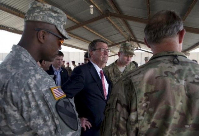 file photo of us defence secretary ash carter standing with col otto liller commander 1st special forces group airborne 2nd r as he observes iraqi counter terrorism service forces participate in a training exercise at the iraqi counter terrorism service academy on the baghdad airport complex in baghdad iraq july 23 2015 photo reuters file photo of us defence secretary ash carter standing with col otto liller commander 1st special forces group airborne 2nd r as he observes iraqi counter terrorism service forces participate in a training exercise at the iraqi counter terrorism service academy on the baghdad airport complex in baghdad iraq july 23 2015 photo reuters