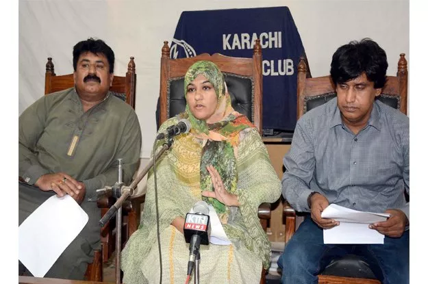 members of the bhittai social watch and advocacy addressing a press conference at karachi press club photo express members of the bhittai social watch and advocacy addressing a press conference at karachi press club photo express