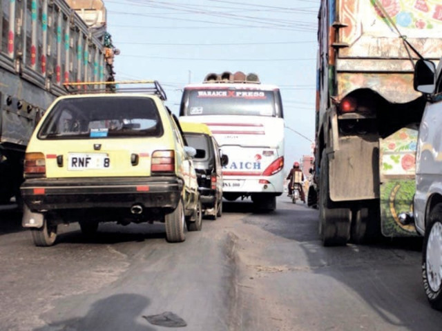 though one the busiest roads in the twin cities pirwadhai road is neglected by authorities photo file