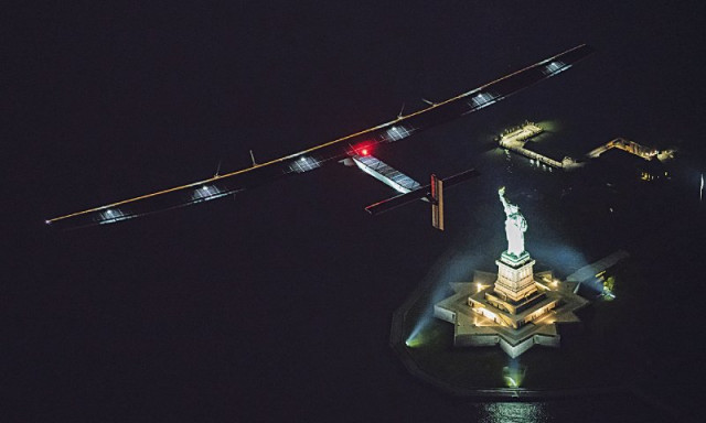 solar impulse 2 seen flying over statue of liberty solar impulse 2 seen flying over statue of liberty