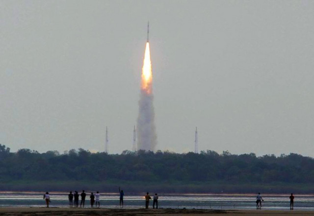 bystanders look on as indian space research organisation 039 s isro navigation satellite irnss 1g on board the polar satellite launch vehicle pslv c33 is launched from sriharikota in the southern indian state of andhra pradesh on april 28 2016 photo afp bystanders look on as indian space research organisation 039 s isro navigation satellite irnss 1g on board the polar satellite launch vehicle pslv c33 is launched from sriharikota in the southern indian state of andhra pradesh on april 28 2016 photo afp