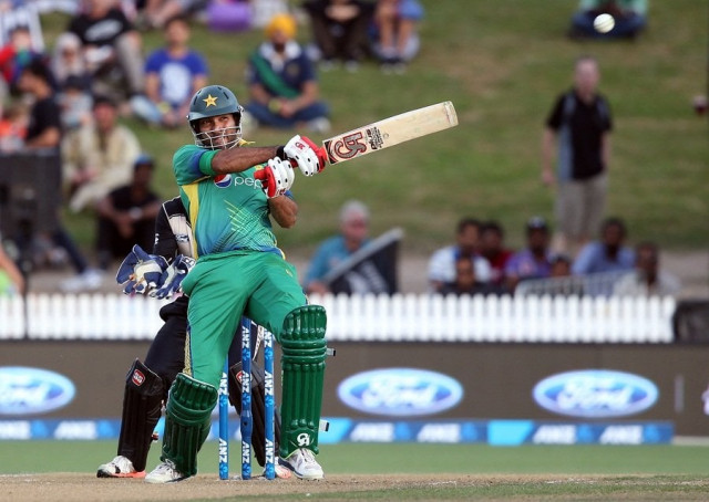 sohaib maqsood plays a shot against new zealand at seddon park in hamilton on january 17 2016 photo afp sohaib maqsood plays a shot against new zealand at seddon park in hamilton on january 17 2016 photo afp