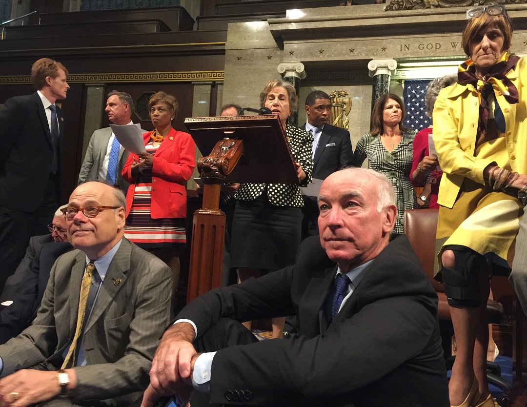 us democrats staged a rare sit in wednesday in the house of representatives demanding that the republican led body vote on gun control legislation following the orlando nightclub massacre photo afp