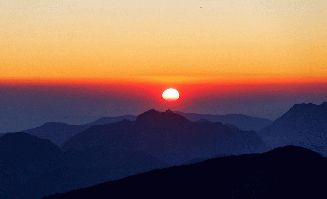the sunrise is seen from the peak of the kaiser mountains on a summer day in ellmau austria june 24 2016 photo reuters