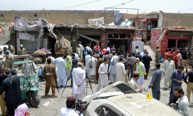 the remote controlled blast occurred near a shop on airport road photo express the remote controlled blast occurred near a shop on airport road photo express