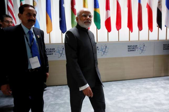 india 039 s prime minister narenda modi arrives for the first plenary session of the nuclear security summit photo quot reuters