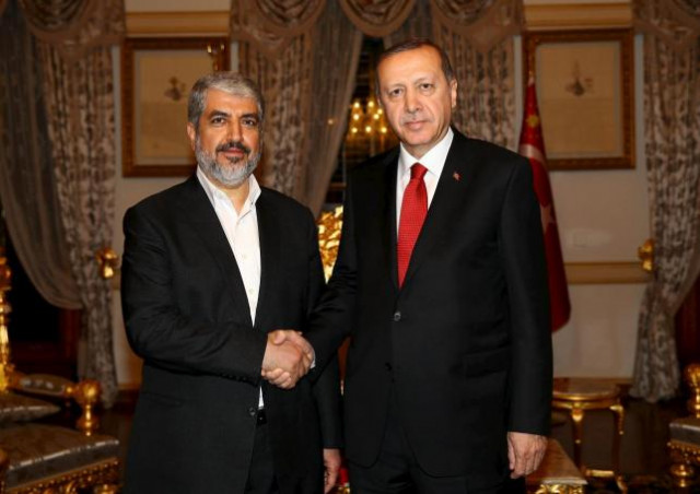 turkish president tayyip erdogan r meets with hamas leader khaled meshaal in istanbul photo reuters