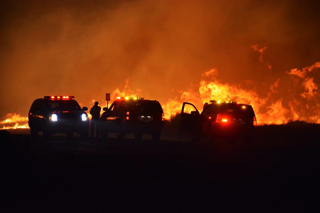 the fast spreading wildfire has causes two deaths destroyed some 100 structures and burned 30 000 acres in kern county the erskine fire is located in the sierra nevada mountains some 40 miles northeast of bakersfield california and 155 miles north of los angeles photo afp