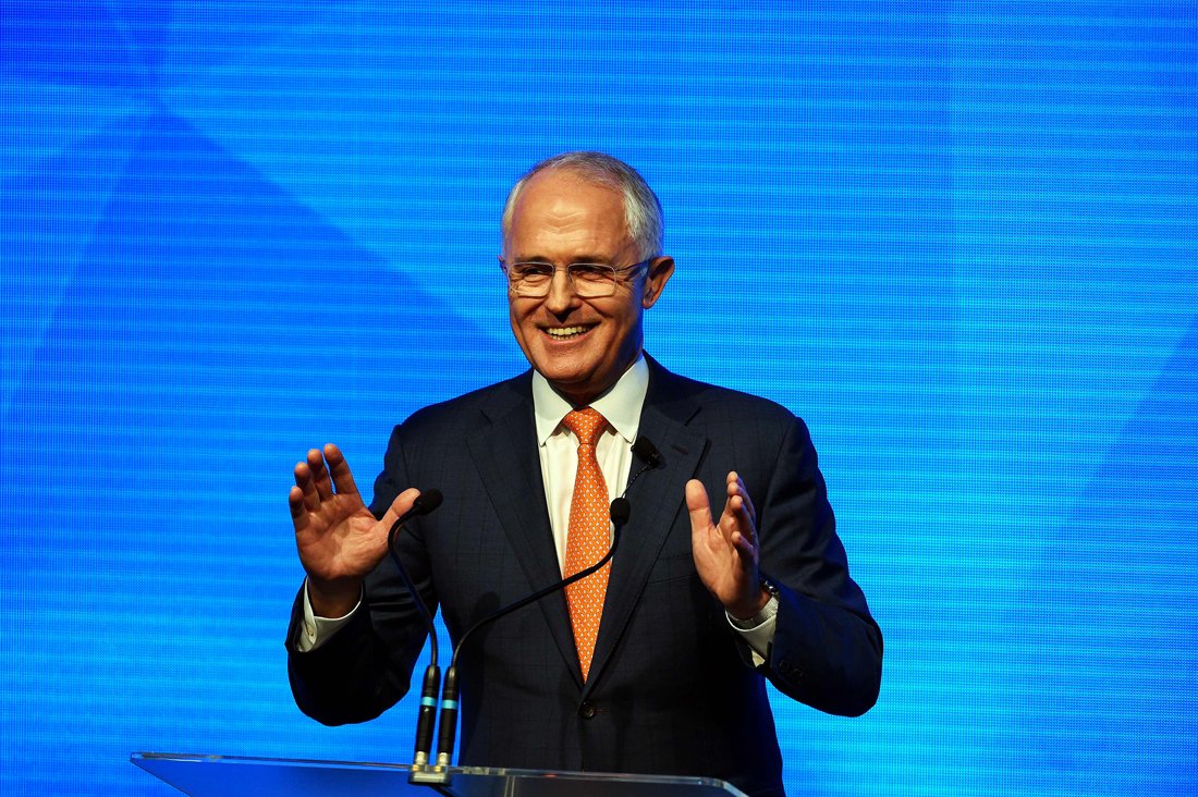 australian prime minister malcolm turnbull addresses the coalition campaign launch in sydney on june 26 2016 turnbull used the chaos from brexit to make a pitch for australians to re elect his coalition government promising stability and strong economic leadership a week out from national polls to be held on july 2 photo afp