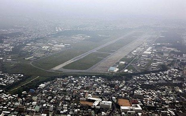 an aerial view shows u s marine 039 s futenma air station on the island of okinawa photo reuters