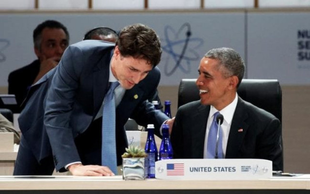 canadian prime minister justin trudeau talks with u s president barack obama during the closing session of the nuclear security summit focusing on the counter isil campaign in washington april 1 2016 photo reuters canadian prime minister justin trudeau talks with u s president barack obama during the closing session of the nuclear security summit focusing on the counter isil campaign in washington april 1 2016 photo reuters