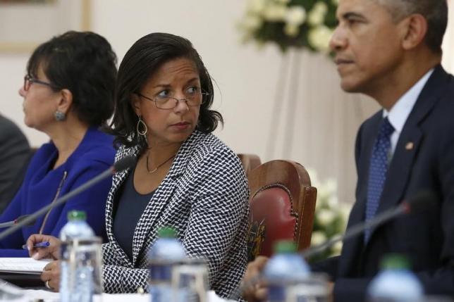 u s national security advisor susan rice c joins president barack obama r as he participates in a bilateral meeting with kenya 039 s president uhuru kenyatta not pictured at the state house in nairobi july 25 2015 photo reuters