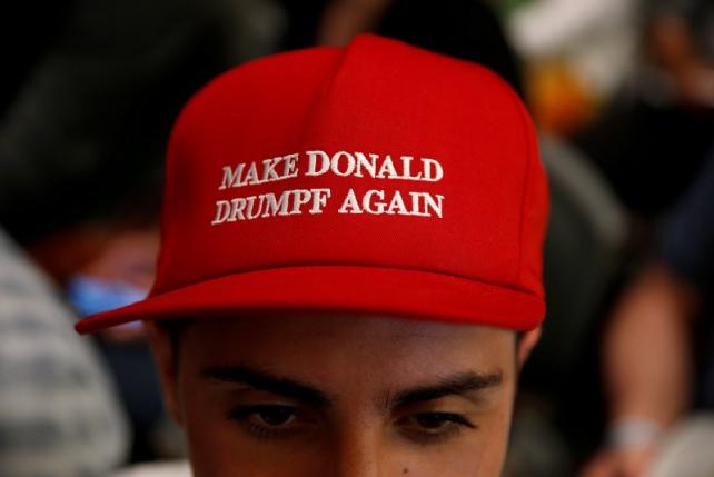 an attendee wears a quot make donald drumpf again quot hat during the quot politicon quot convention in pasadena california us june 25 2016 photo reuters