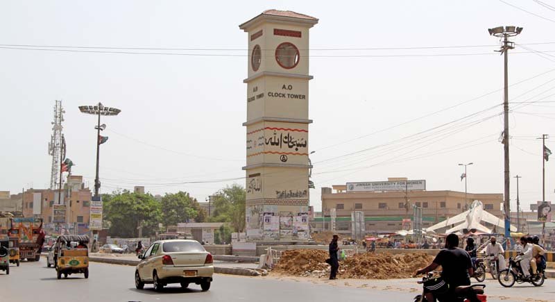 the clock tower was constructed in 2009 by the late dr muhammad ali shah photo aysha saleem express