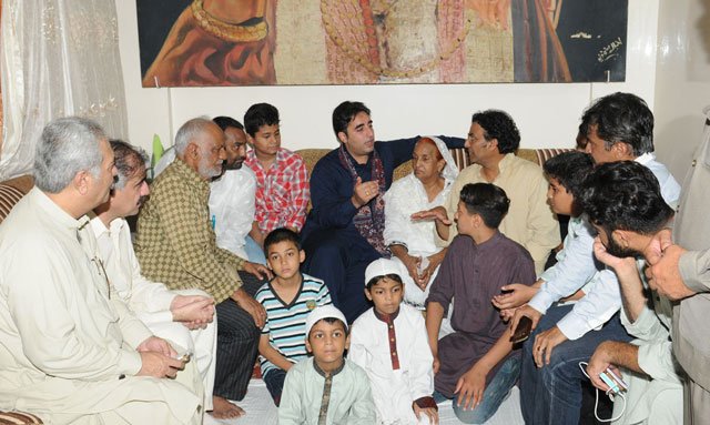 ppp 039 s chairman bilawal bhutto zardari visiting amjad sabri residence on june 28 2016 photo nni