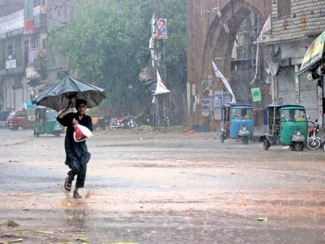 current activity has been giving fairly widespread light to moderate rain and thunderstorms says met department photo muhammad iqbal express