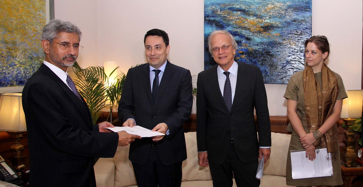 foreign secretary jaishankar receives mtcr membership papers from envoys of france netherlands and luxembourg photo mea india