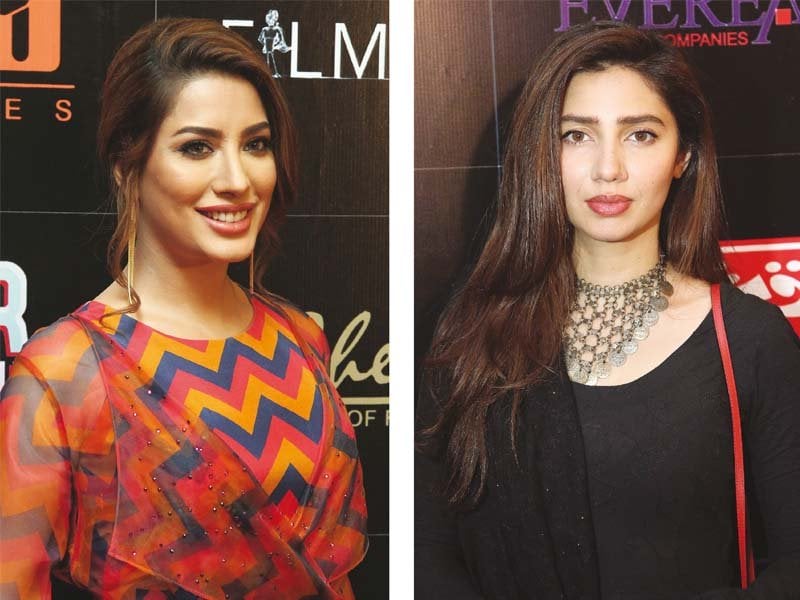 mehwish hayat and mahira khan were present for the trailer launch on tuesday photos publicity