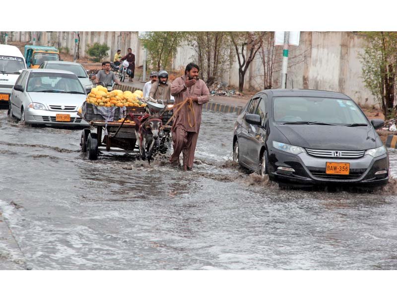 several roads in the city flooded with rainwater as nullahs got choked photo athar khan express