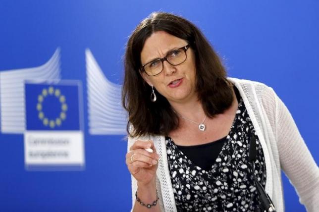 european trade commissioner cecilia malmstrom addresses a news conference at the eu commission headquarters in brussels belgium august 4 2015 photo reuters