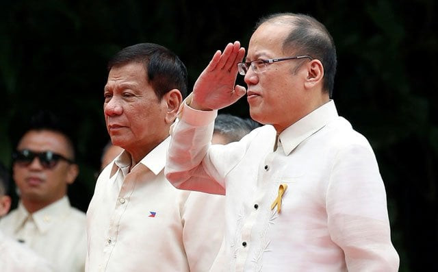 outgoing president benigno aquino salutes beside incoming president rodrigo duterte during departure honors for aquino at the malacanang palace in manila philippines june 30 2016 photo reuters outgoing president benigno aquino salutes beside incoming president rodrigo duterte during departure honors for aquino at the malacanang palace in manila philippines june 30 2016 photo reuters