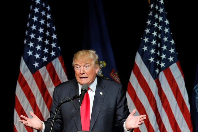 us republican presidential candidate donald trump speaks at a campaign rally in bangor maine june 29 2016 photo reuters us republican presidential candidate donald trump speaks at a campaign rally in bangor maine june 29 2016 photo reuters
