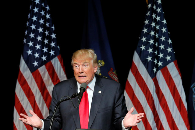 us republican presidential candidate donald trump speaks at a campaign rally in bangor maine june 29 2016 photo reuters