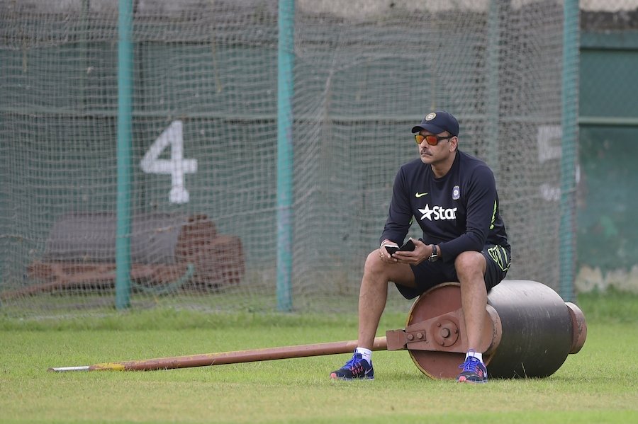 ravi shastri looks on during a practice session in mirpur on june 20 2015 photo afp